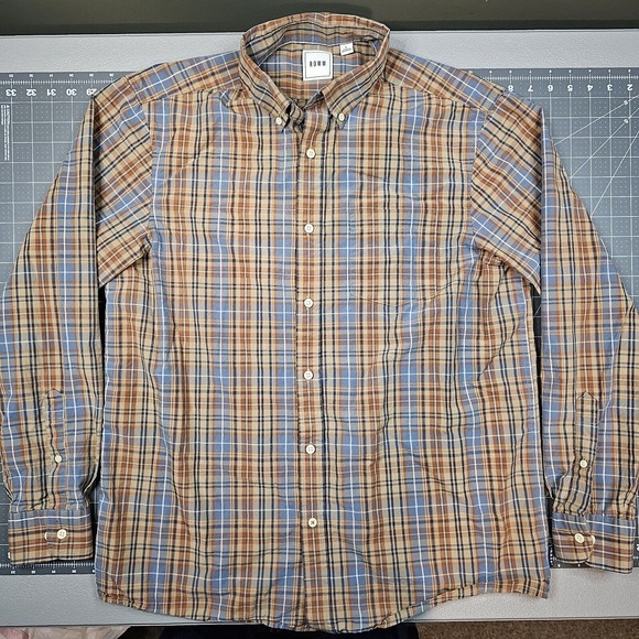 ROWM | Shirts | Rowm Shirt Mens Large Plaid Button Down Preppy Casual ...